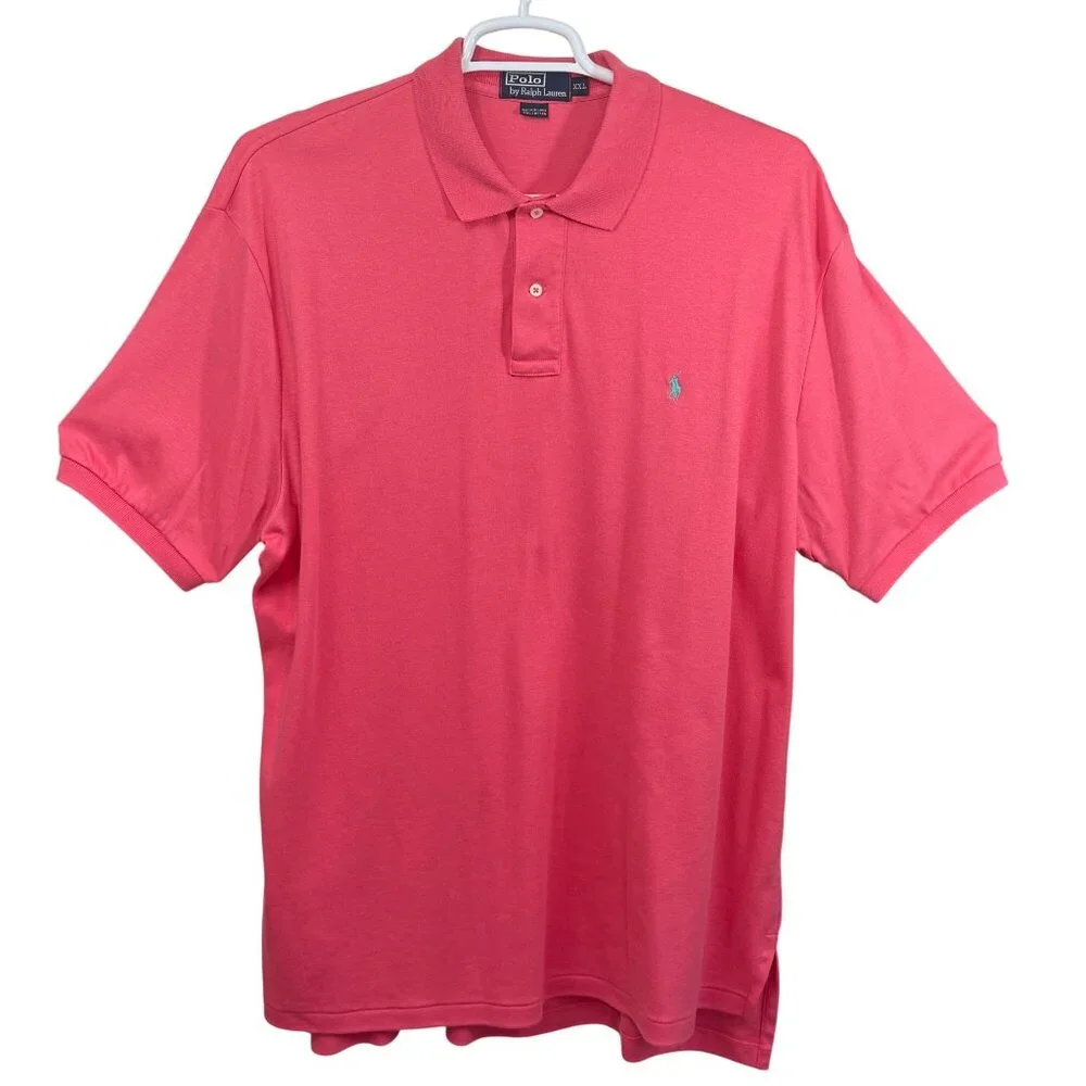 Polo By Ralph Lauren Mens XXL Short Sleeve Classic Fit Pink Polo Shirt